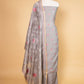 Light Grey  Embroidered Mul Cotton Suit