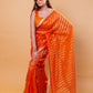 Orange Sona Rupa Stripe Organza Silk Saree With Embellished Border