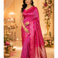 Hot Pink Sona Rupa Katan Banarasi Silk Saree