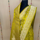 Olive Green Gajji Satin Zari Weaving Saree