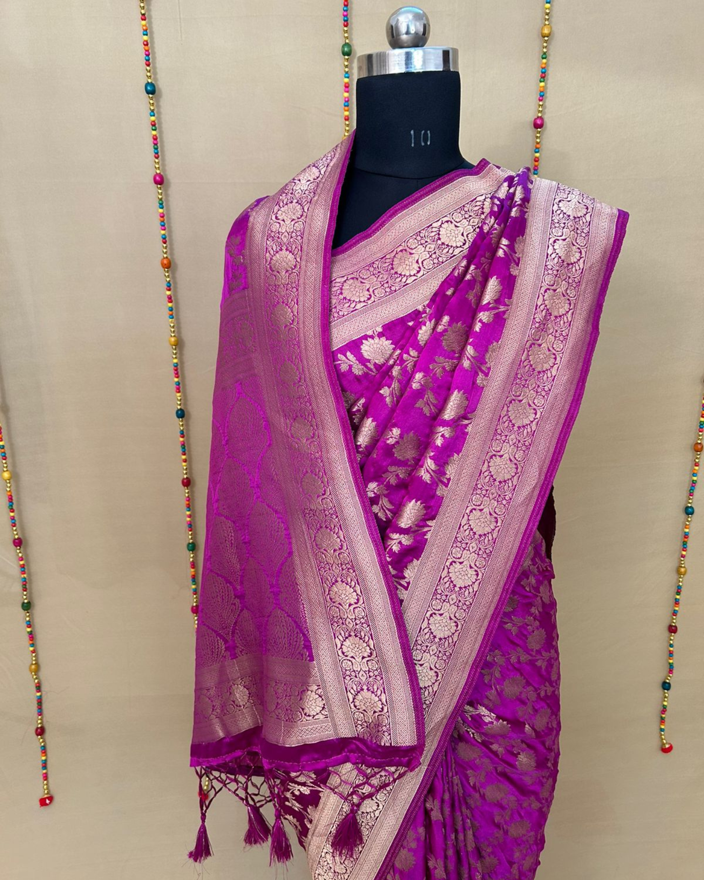 Magenta Gajji Satin Zari Weaving Saree