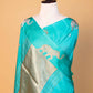 Sea Green Elephant Weaving Raw Mango Silk Saree