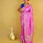 Light Pink Floral Jaal Katan Banarasi Silk Saree