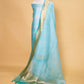 Blue Handwoven Raw Silk suit