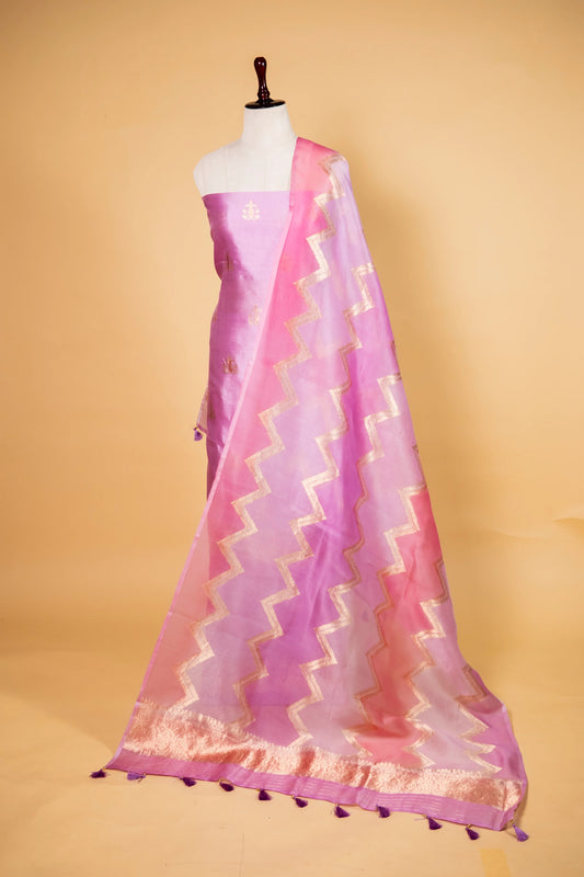 Lavender Handwoven Chiniya Silk Suit Set