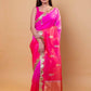 Pink & Peach Shaded Kadhua Organza Silk Saree With Embellished Border