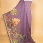 Purple Matka Linen Embroidered Suit