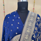 Navy Blue Gajji Satin Zari Weaving Saree