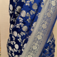 Navy Blue Gajji Satin Zari Weaving Saree