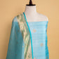 Blue Handwoven Raw Silk suit