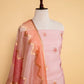 Peach Handwoven Chiniya Silk Suit