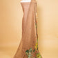 Brown Matka Linen Embroidered Suit