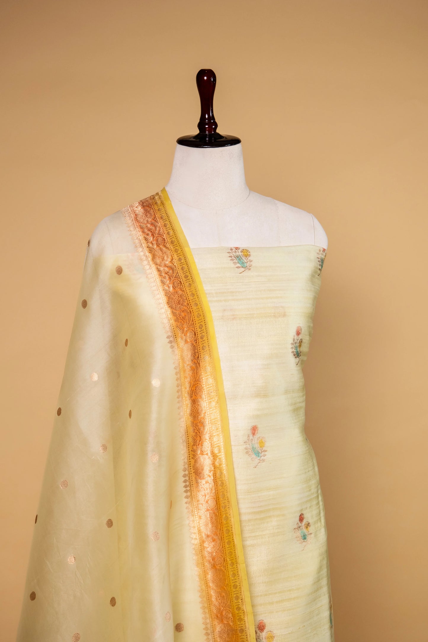 Lemon Yellow Handwoven Raw Silk suit