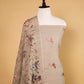 Beige Matka Linen Embroidered Suit