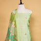 Pista Green Handwoven Chiniya Silk Suit