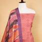 Brick Orange Matka Linen Embroidered Suit