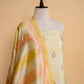 Yellow & Peach Handwoven Raw Silk Suit