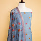 Powder Blue Embroidered Mul Cotton Suit