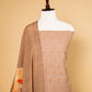 Brown Matka Linen Embroidered Suit