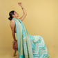 Sea Green Rangkat Khaddi Banarasi Georgette Silk Saree