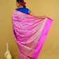 Light Pink Floral Jaal Katan Banarasi Silk Saree