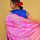 Light Pink Floral Jaal Katan Banarasi Silk Saree