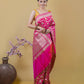 Rani Pink Uppada Floral Meenadar Katan Banarasi Silk Saree