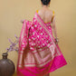 Rani Pink Uppada Floral Meenadar Katan Banarasi Silk Saree