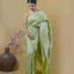 Pista green Tissue Katan silk banarasi saree