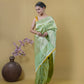 Pista green Tissue Katan silk banarasi saree