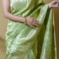 Pista green Tissue Katan silk banarasi saree