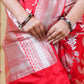 Sinduri Red Rupa Zari Katan Banarasi Silk Saree