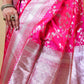 Crimson Pink Rupa Zari Katan Banarasi Silk Saree