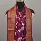 Purple Floral Printed Chanderi Silk Saree