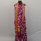 Purple Floral Printed Chanderi Silk Saree