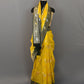 Chrome Yellow Silver Gold Zari Floral Weaving Fancy Banarasi Saree