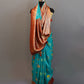 Sea Green & Maroon Floral Woven Fancy Banarasi Saree