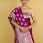 Magenta Kadhua Skirt Woven Katan Banarasi Silk Saree