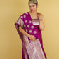 Magenta Kadhua Skirt Woven Katan Banarasi Silk Saree