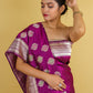 Magenta Kadhua Skirt Woven Katan Banarasi Silk Saree