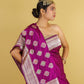 Magenta Kadhua Skirt Woven Katan Banarasi Silk Saree