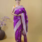 Purple Kadhua Woven Katan Banarasi Silk Saree