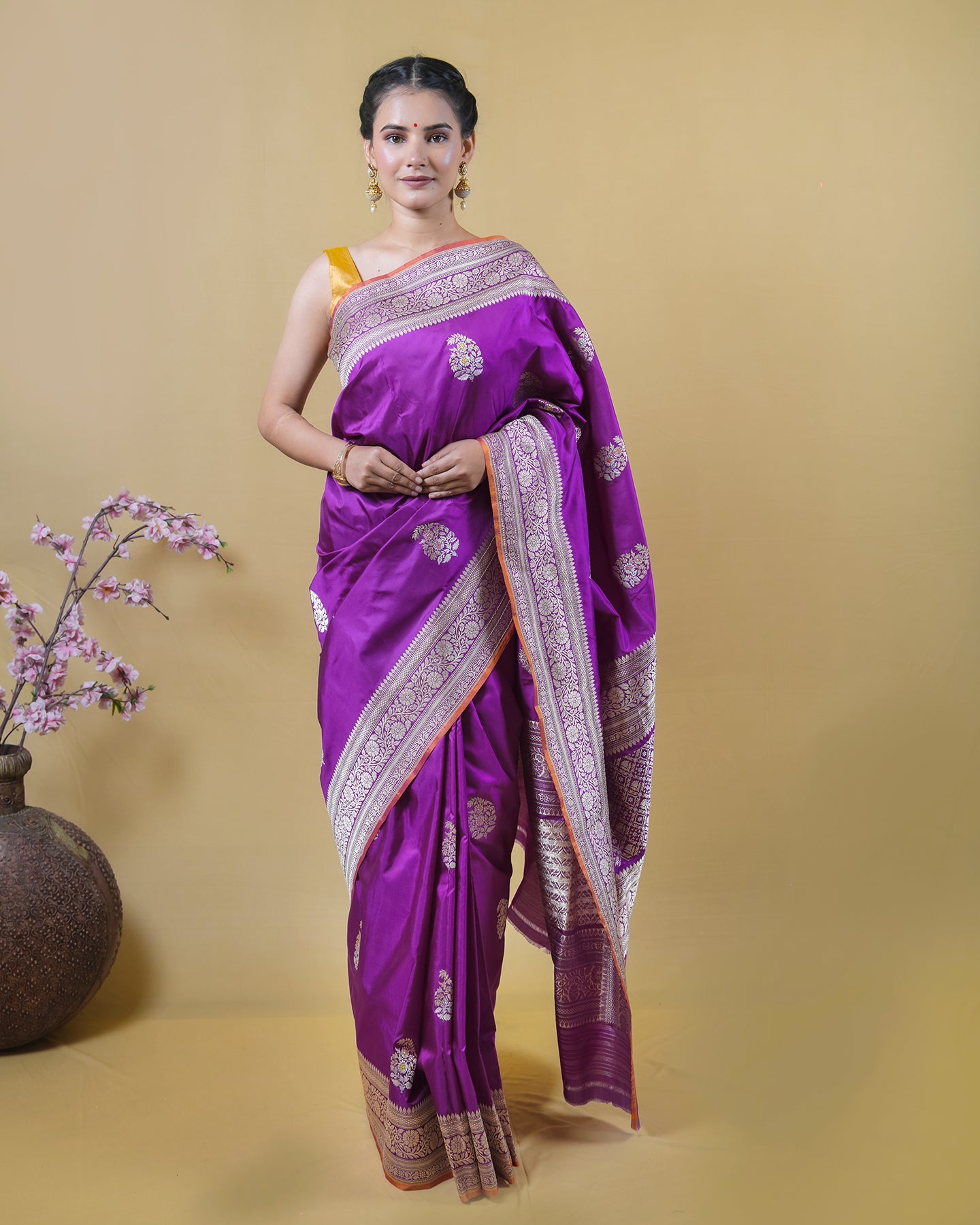 Purple Kadhua Woven Katan Banarasi Silk Saree