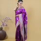 Purple Kadhua Woven Katan Banarasi Silk Saree