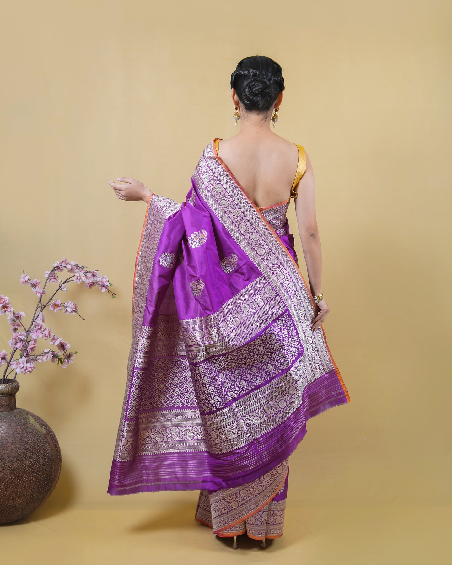 Purple Kadhua Woven Katan Banarasi Silk Saree