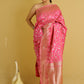 Pink Floral Jaal Katan Banarasi Silk Saree