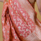 Peach Floral Meena Woven Katan Banarasi Silk Saree