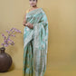 Light Pista Kadhua Jungla Katan Banarasi Silk Saree