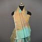 Turquoise Bird Weaving Woven Cotton Banarasi Saree