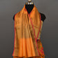 Orange Floral Weaving Cotton Banarasi Saree